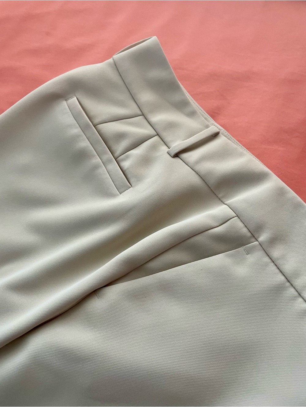 Ann Taylor Petite Light Cream Ankle Length Dress Pants - Picture 2 of 6